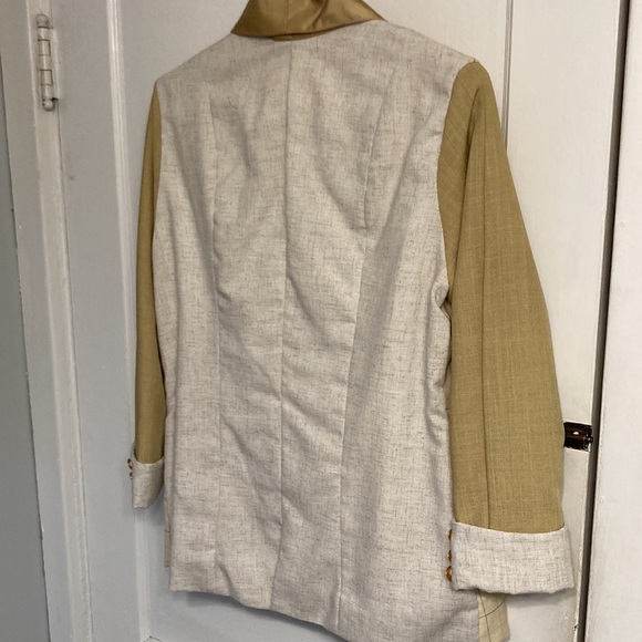 One of a kind upcycled cream gold blazer M/L - Picture 4 of 5